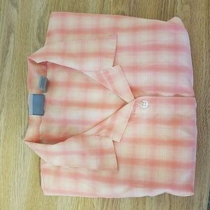 EMS active button short-sleeve shirt M EUC